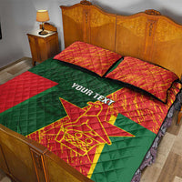 Custom Bangladesh And Zimbabwe Cricket Quilt Bed Set 2025 Tigers Chevrons Together - Wonder Print Shop