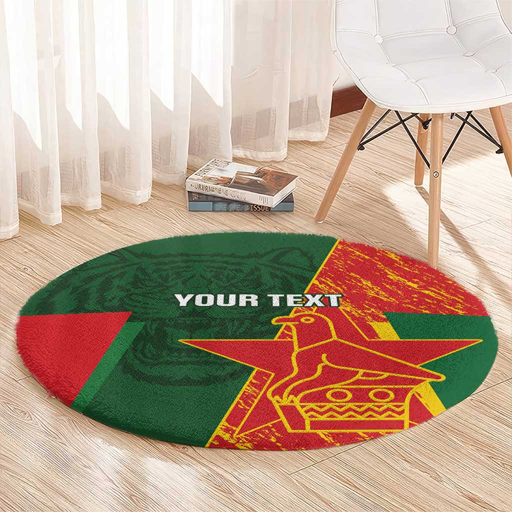 Custom Bangladesh And Zimbabwe Cricket Round Carpet 2025 Tigers Chevrons Together