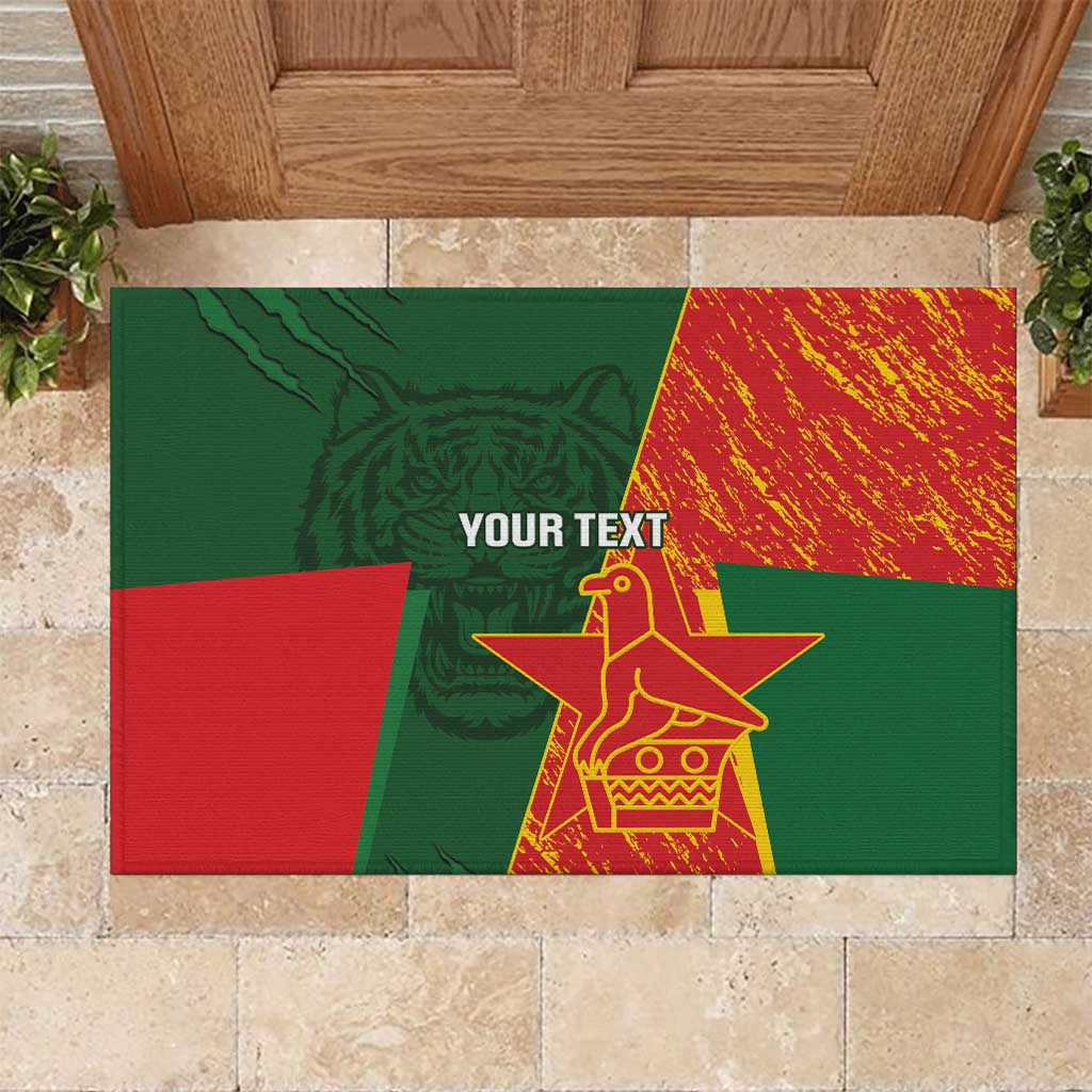 Custom Bangladesh And Zimbabwe Cricket Rubber Doormat 2025 Tigers Chevrons Together - Wonder Print Shop
