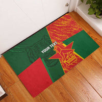 Custom Bangladesh And Zimbabwe Cricket Rubber Doormat 2025 Tigers Chevrons Together - Wonder Print Shop