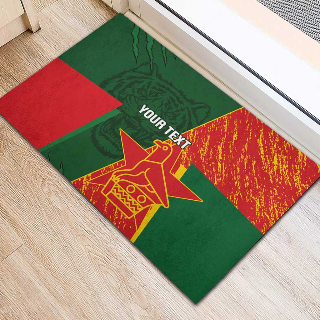 Custom Bangladesh And Zimbabwe Cricket Rubber Doormat 2025 Tigers Chevrons Together - Wonder Print Shop