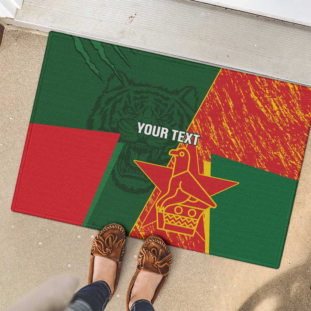 Custom Bangladesh And Zimbabwe Cricket Rubber Doormat 2025 Tigers Chevrons Together - Wonder Print Shop