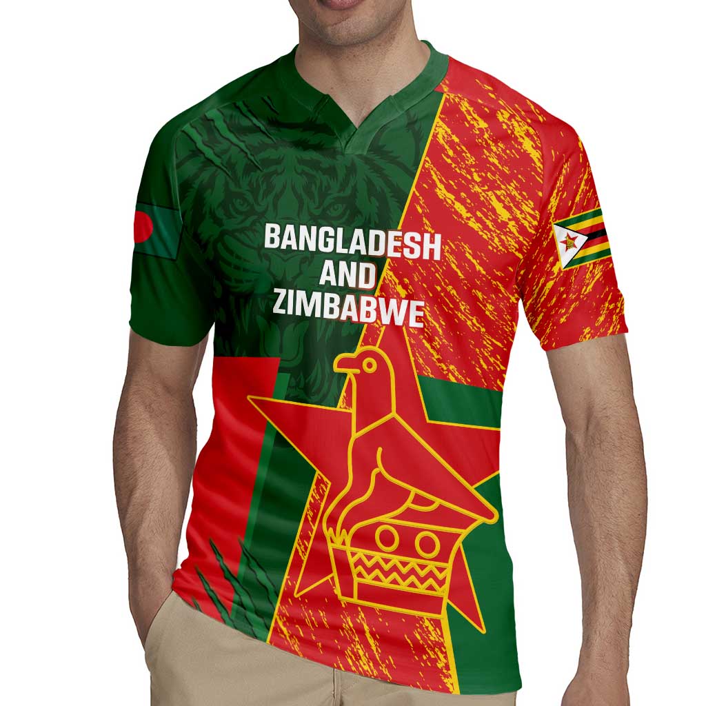 Custom Bangladesh And Zimbabwe Cricket Rugby Jersey 2025 Tigers Chevrons Together - Wonder Print Shop