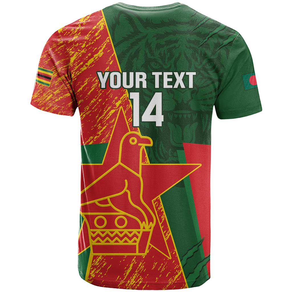 Custom Bangladesh And Zimbabwe Cricket T Shirt 2025 Tigers Chevrons Together - Wonder Print Shop