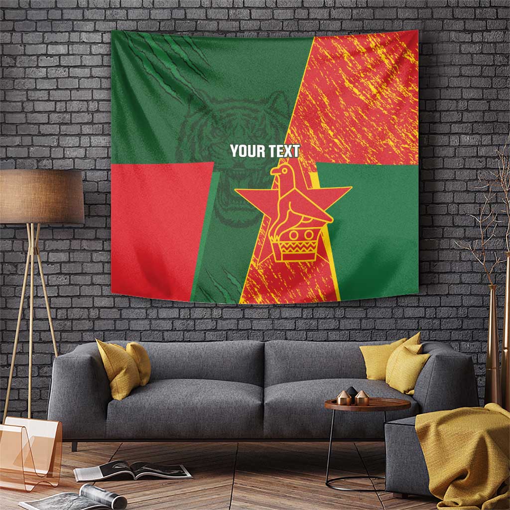 Custom Bangladesh And Zimbabwe Cricket Tapestry 2025 Tigers Chevrons Together - Wonder Print Shop
