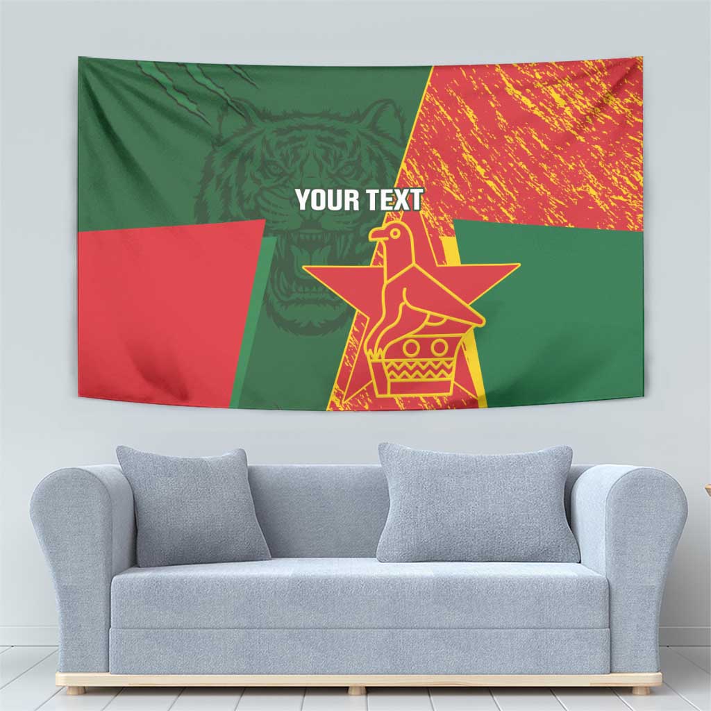 Custom Bangladesh And Zimbabwe Cricket Tapestry 2025 Tigers Chevrons Together - Wonder Print Shop