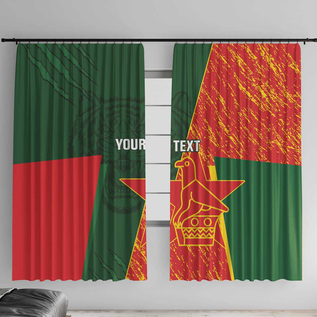 Custom Bangladesh And Zimbabwe Cricket Window Curtain 2025 Tigers Chevrons Together - Wonder Print Shop