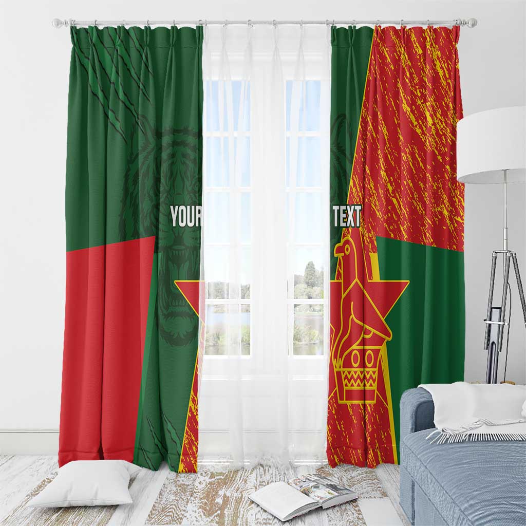 Custom Bangladesh And Zimbabwe Cricket Window Curtain 2025 Tigers Chevrons Together - Wonder Print Shop
