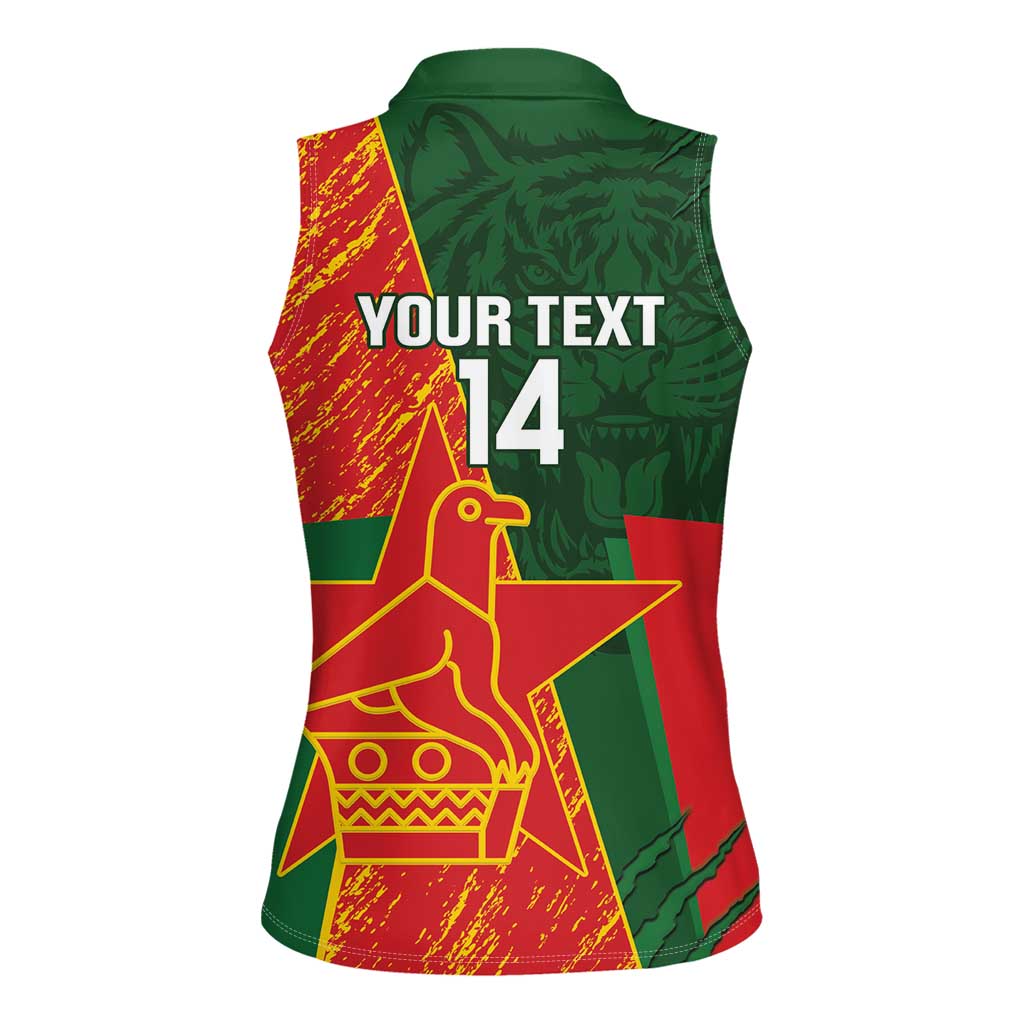 Custom Bangladesh And Zimbabwe Cricket Women Sleeveless Polo Shirt 2025 Tigers Chevrons Together - Wonder Print Shop