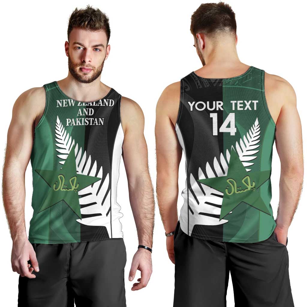 Custom New Zealand And Pakistan Cricket Men Tank Top 2025 Black Cap Shaheens Together - Wonder Print Shop