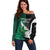 Custom New Zealand And Pakistan Cricket Off Shoulder Sweater 2025 Black Cap Shaheens Together - Wonder Print Shop