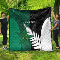 Custom New Zealand And Pakistan Cricket Quilt 2025 Black Cap Shaheens Together - Wonder Print Shop