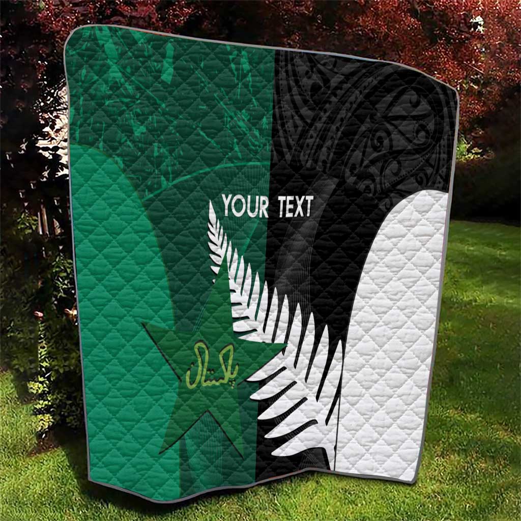 Custom New Zealand And Pakistan Cricket Quilt 2025 Black Cap Shaheens Together - Wonder Print Shop