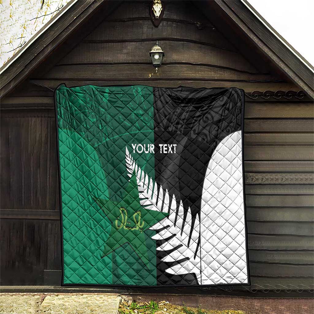 Custom New Zealand And Pakistan Cricket Quilt 2025 Black Cap Shaheens Together - Wonder Print Shop