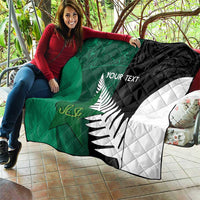 Custom New Zealand And Pakistan Cricket Quilt 2025 Black Cap Shaheens Together - Wonder Print Shop