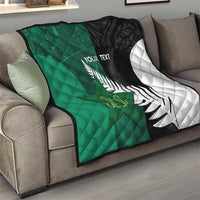 Custom New Zealand And Pakistan Cricket Quilt 2025 Black Cap Shaheens Together - Wonder Print Shop