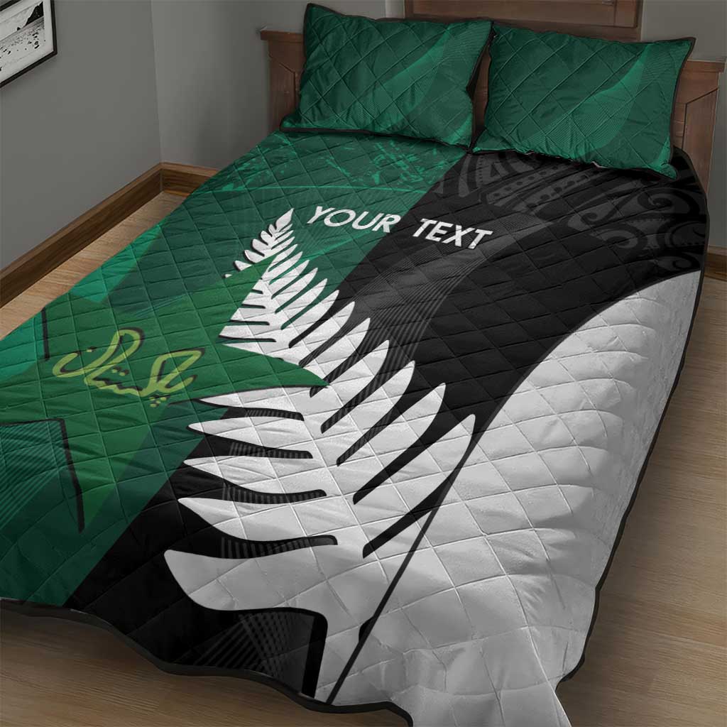 Custom New Zealand And Pakistan Cricket Quilt Bed Set 2025 Black Cap Shaheens Together - Wonder Print Shop