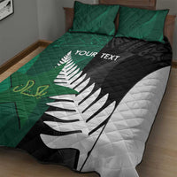 Custom New Zealand And Pakistan Cricket Quilt Bed Set 2025 Black Cap Shaheens Together - Wonder Print Shop