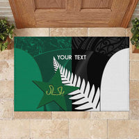 Custom New Zealand And Pakistan Cricket Rubber Doormat 2025 Black Cap Shaheens Together - Wonder Print Shop