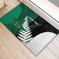 Custom New Zealand And Pakistan Cricket Rubber Doormat 2025 Black Cap Shaheens Together - Wonder Print Shop
