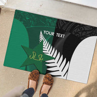 Custom New Zealand And Pakistan Cricket Rubber Doormat 2025 Black Cap Shaheens Together - Wonder Print Shop