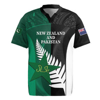 Custom New Zealand And Pakistan Cricket Rugby Jersey 2025 Black Cap Shaheens Together - Wonder Print Shop