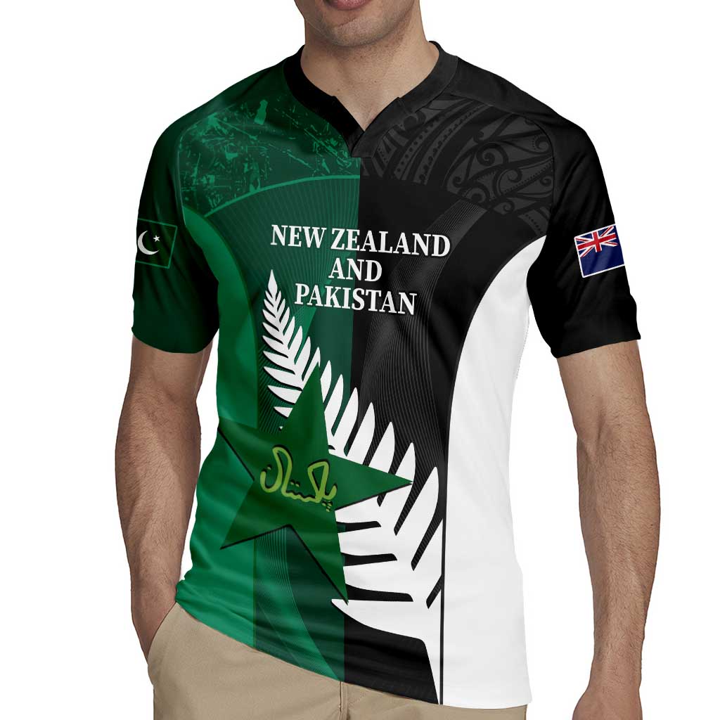 Custom New Zealand And Pakistan Cricket Rugby Jersey 2025 Black Cap Shaheens Together - Wonder Print Shop