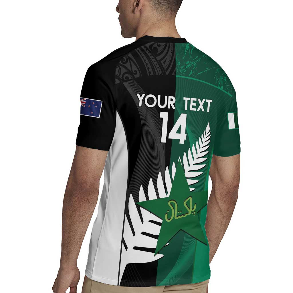 Custom New Zealand And Pakistan Cricket Rugby Jersey 2025 Black Cap Shaheens Together - Wonder Print Shop