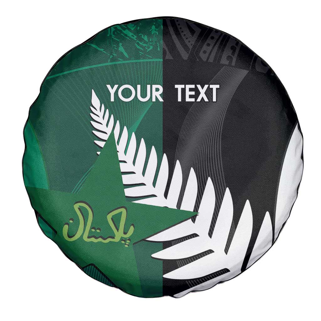 Custom New Zealand And Pakistan Cricket Spare Tire Cover 2025 Black Cap Shaheens Together - Wonder Print Shop