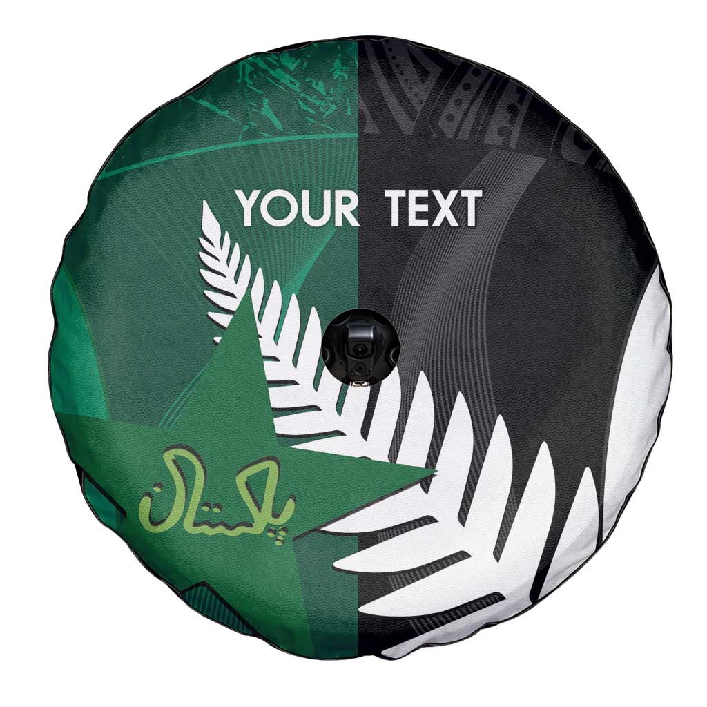Custom New Zealand And Pakistan Cricket Spare Tire Cover 2025 Black Cap Shaheens Together - Wonder Print Shop