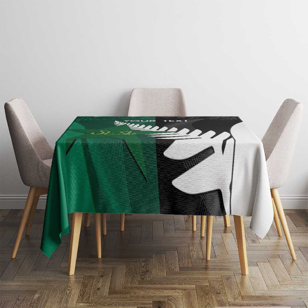 Custom New Zealand And Pakistan Cricket Tablecloth 2025 Black Cap Shaheens Together - Wonder Print Shop