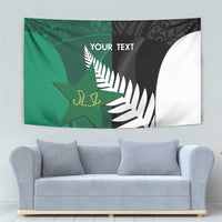 Custom New Zealand And Pakistan Cricket Tapestry 2025 Black Cap Shaheens Together - Wonder Print Shop