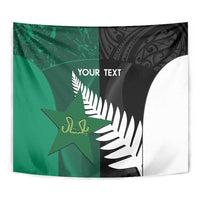 Custom New Zealand And Pakistan Cricket Tapestry 2025 Black Cap Shaheens Together - Wonder Print Shop