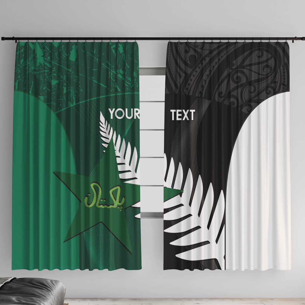 Custom New Zealand And Pakistan Cricket Window Curtain 2025 Black Cap Shaheens Together - Wonder Print Shop