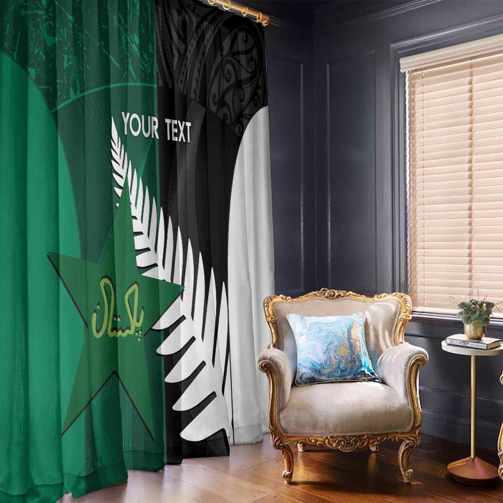 Custom New Zealand And Pakistan Cricket Window Curtain 2025 Black Cap Shaheens Together - Wonder Print Shop