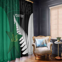 Custom New Zealand And Pakistan Cricket Window Curtain 2025 Black Cap Shaheens Together - Wonder Print Shop