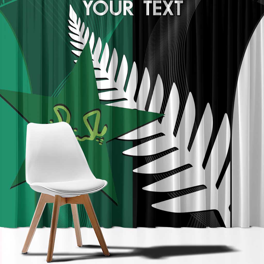 Custom New Zealand And Pakistan Cricket Window Curtain 2025 Black Cap Shaheens Together - Wonder Print Shop