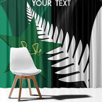 Custom New Zealand And Pakistan Cricket Window Curtain 2025 Black Cap Shaheens Together - Wonder Print Shop