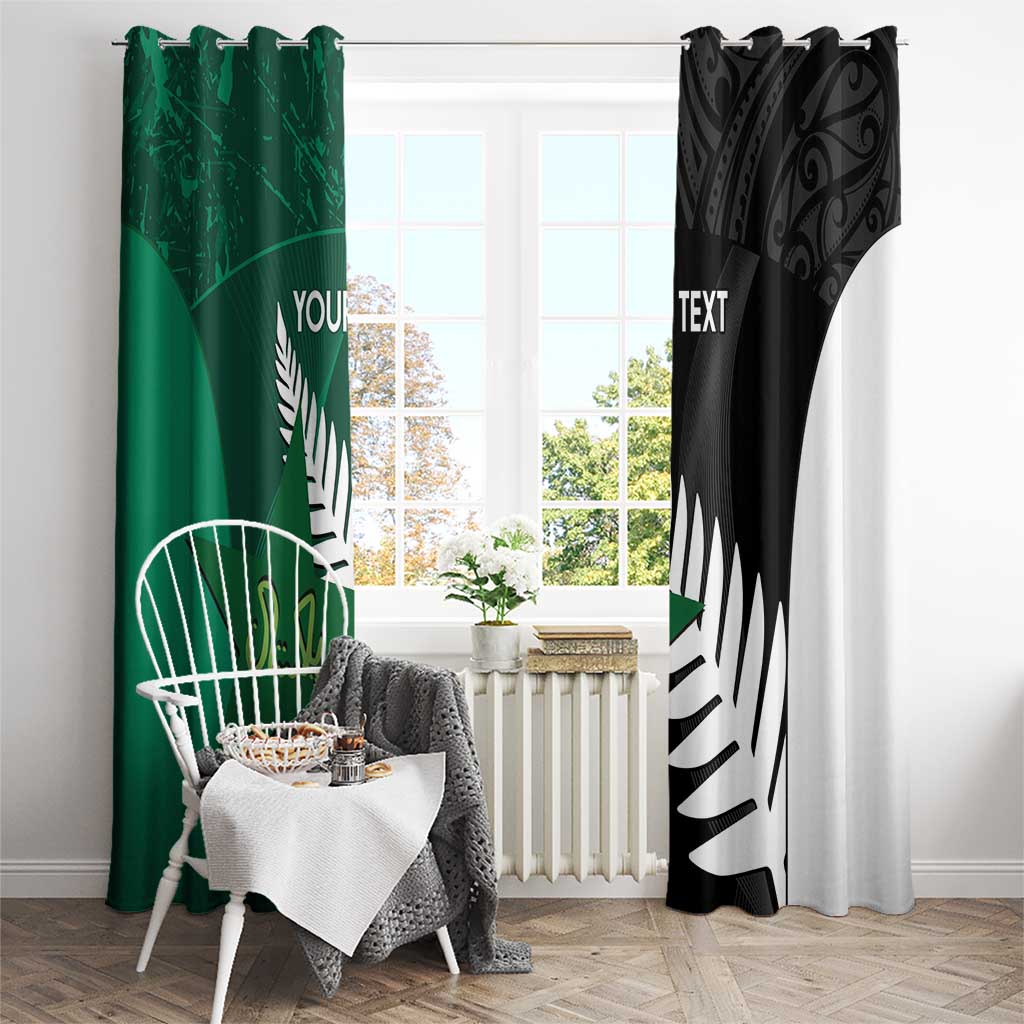 Custom New Zealand And Pakistan Cricket Window Curtain 2025 Black Cap Shaheens Together - Wonder Print Shop