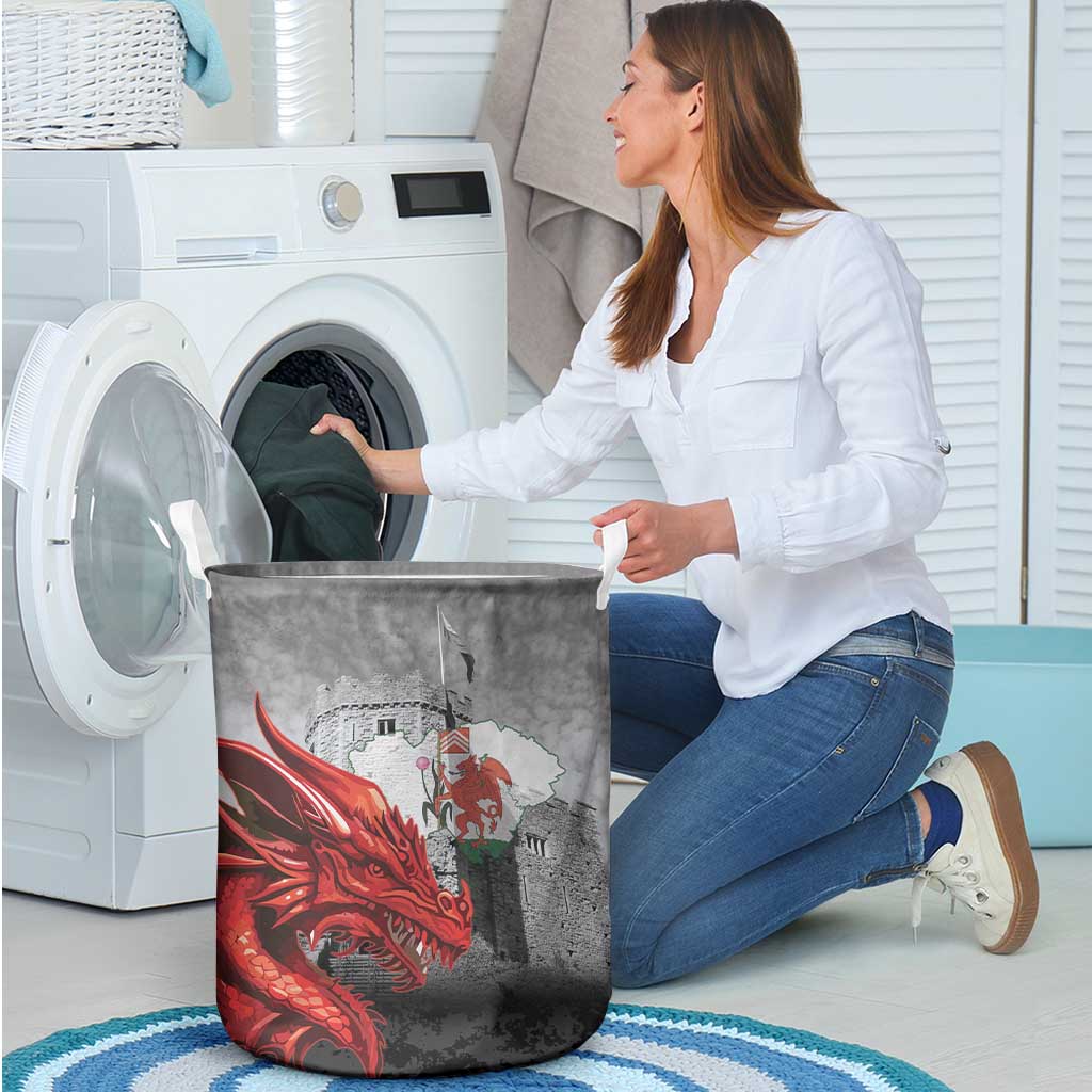 Wales Cardiff Capital Laundry Basket Welsh Red Dragon Castell Caerdydd - Wonder Print Shop