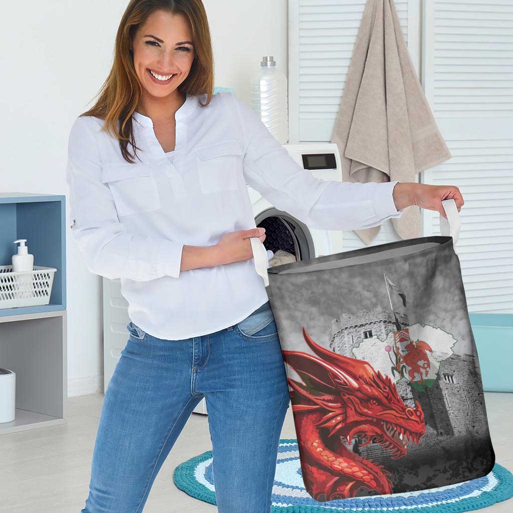 Wales Cardiff Capital Laundry Basket Welsh Red Dragon Castell Caerdydd - Wonder Print Shop