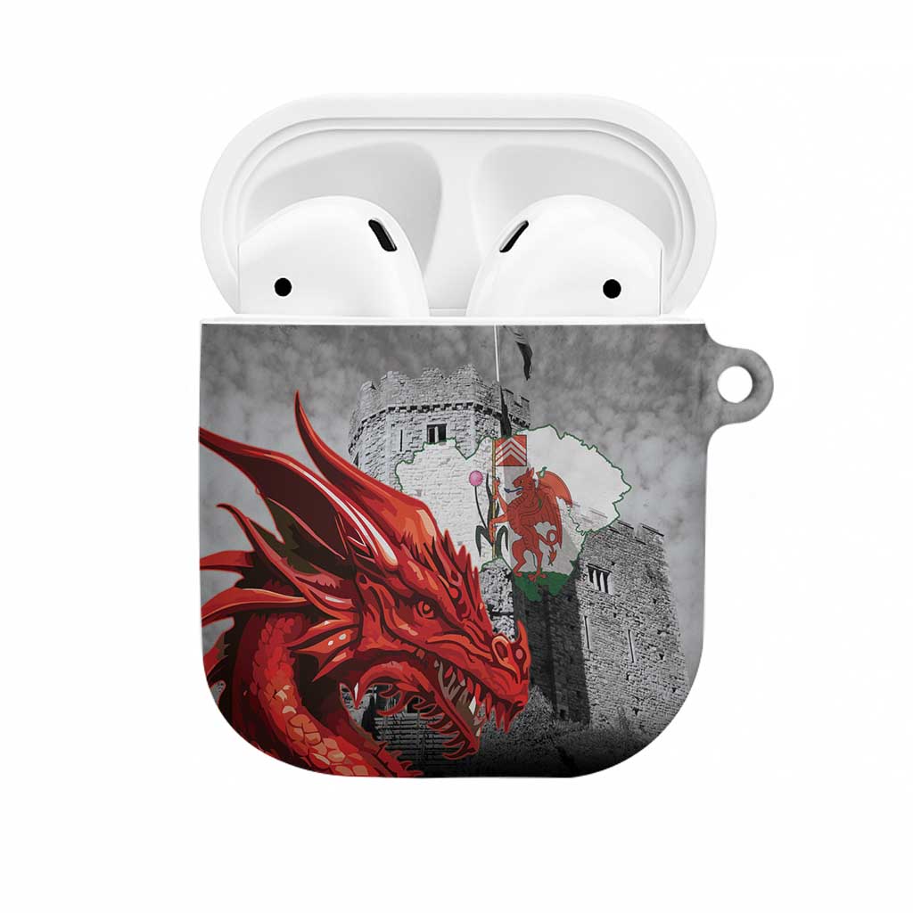 Wales Cardiff Capital AirPods Case Welsh Red Dragon Castell Caerdydd - Wonder Print Shop