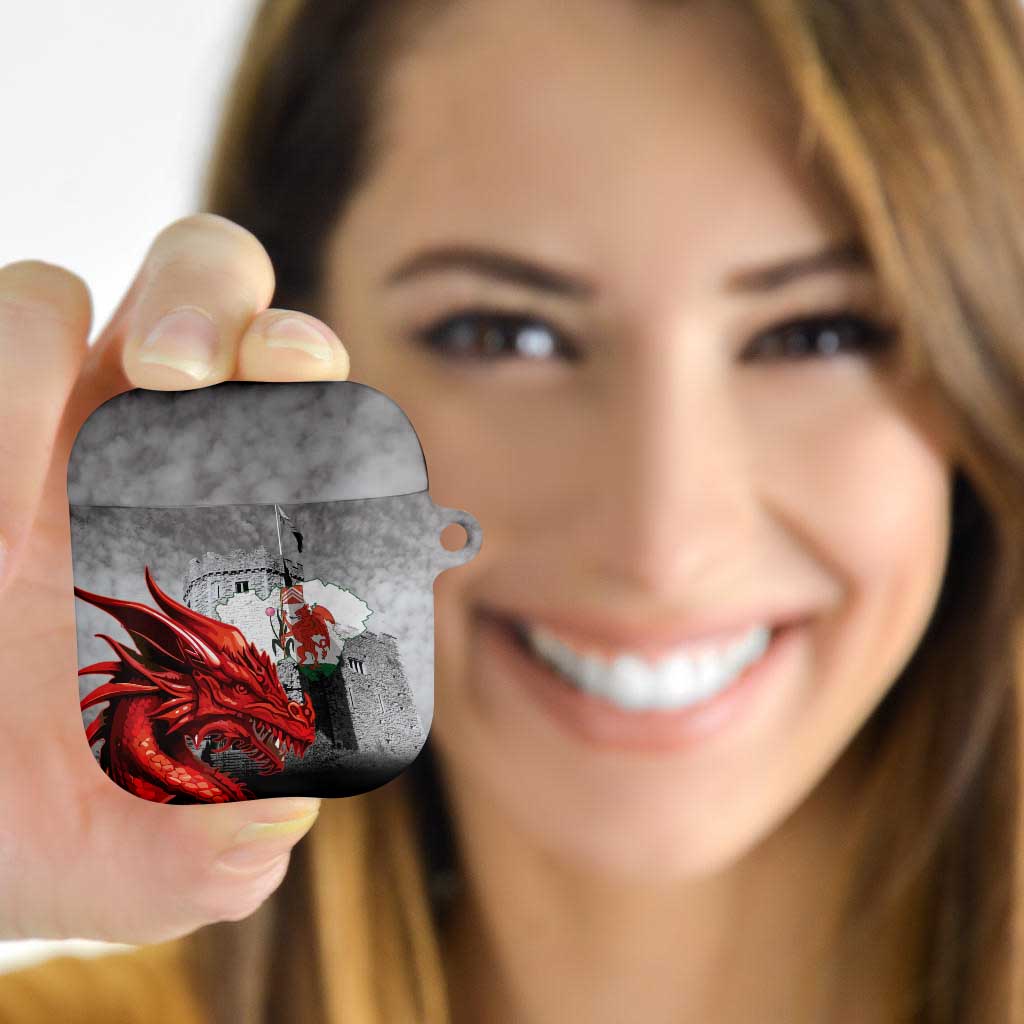 Wales Cardiff Capital AirPods Case Welsh Red Dragon Castell Caerdydd - Wonder Print Shop