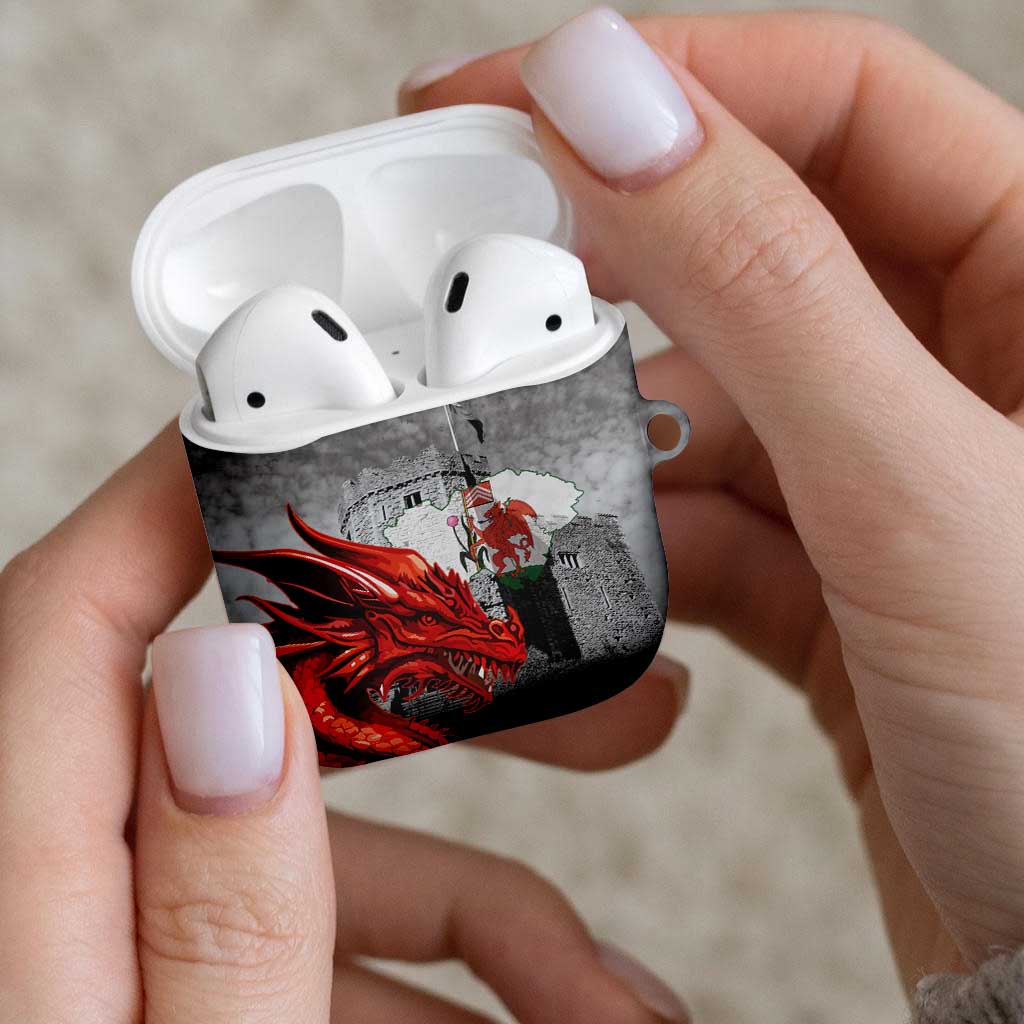Wales Cardiff Capital AirPods Case Welsh Red Dragon Castell Caerdydd - Wonder Print Shop