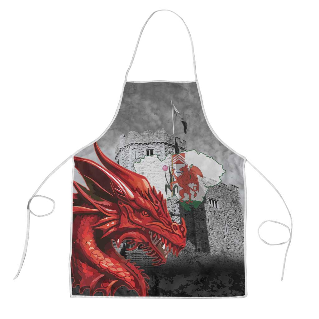 Wales Cardiff Capital Apron Welsh Red Dragon Castell Caerdydd - Wonder Print Shop
