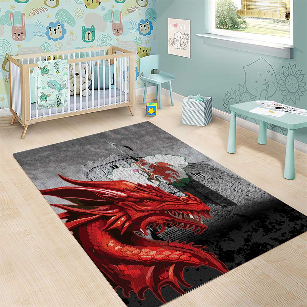 Wales Cardiff Capital Area Rug Welsh Red Dragon Castell Caerdydd - Wonder Print Shop
