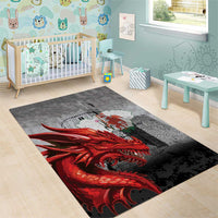 Wales Cardiff Capital Area Rug Welsh Red Dragon Castell Caerdydd - Wonder Print Shop