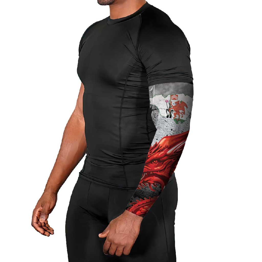 Wales Cardiff Capital Arm Sleeves Welsh Red Dragon Castell Caerdydd - Wonder Print Shop