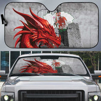 Wales Cardiff Capital Auto Sun Shade Welsh Red Dragon Castell Caerdydd - Wonder Print Shop