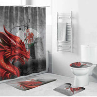 Wales Cardiff Capital Bathroom Set Welsh Red Dragon Castell Caerdydd - Wonder Print Shop